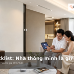 Ảnh đại diện checklist nhà thông minh cho gia đình Việt với không gian sống hiện đại và thiết bị thông minh