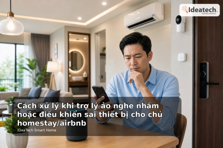Cách xử lý khi trợ lý ảo nghe nhầm hoặc điều khiển sai thiết bị cho chủ homestay/airbnb