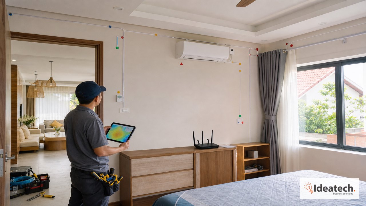 Kiểm tra hạ tầng điện và mạng trước khi triển khai smarthome cho người đang sửa nhà
