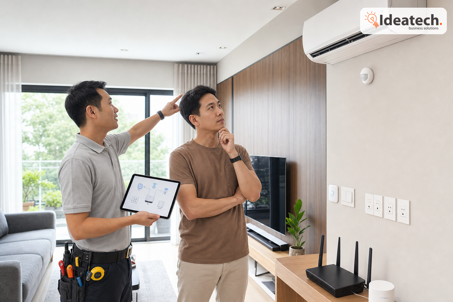 Lắp đặt cảm biến và hub để AI tiết kiệm điện hiệu quả