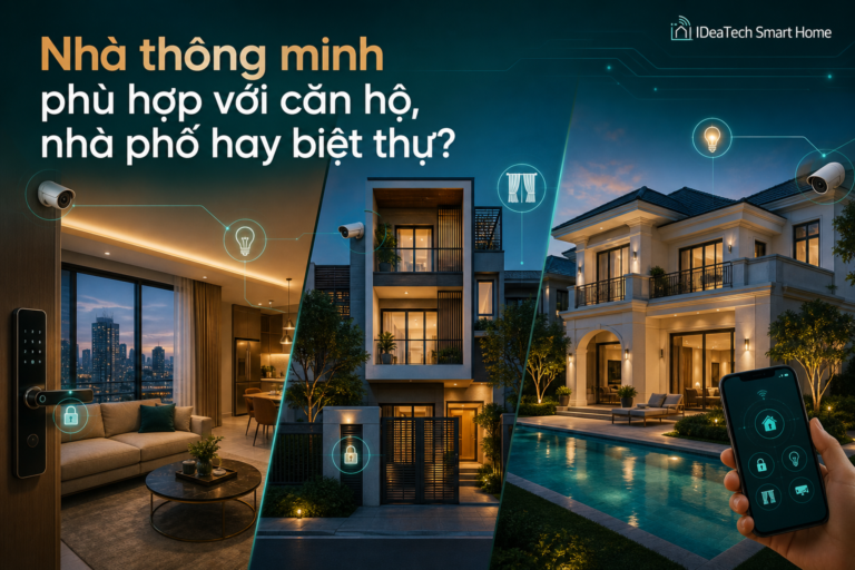 Ảnh minh họa căn hộ, nhà phố và biệt thự ứng dụng nhà thông minh IDeaTech