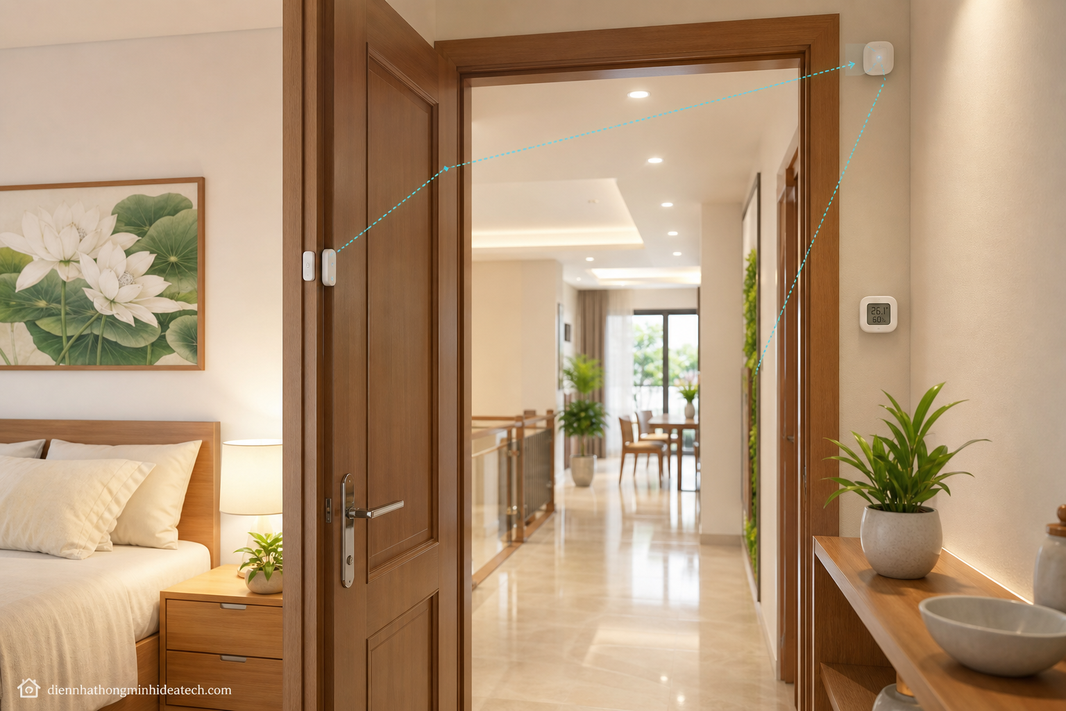 Bổ sung cảm biến chuyển động cảm biến cửa và cảm biến môi trường để hoàn thiện tự động hóa tuần bốn