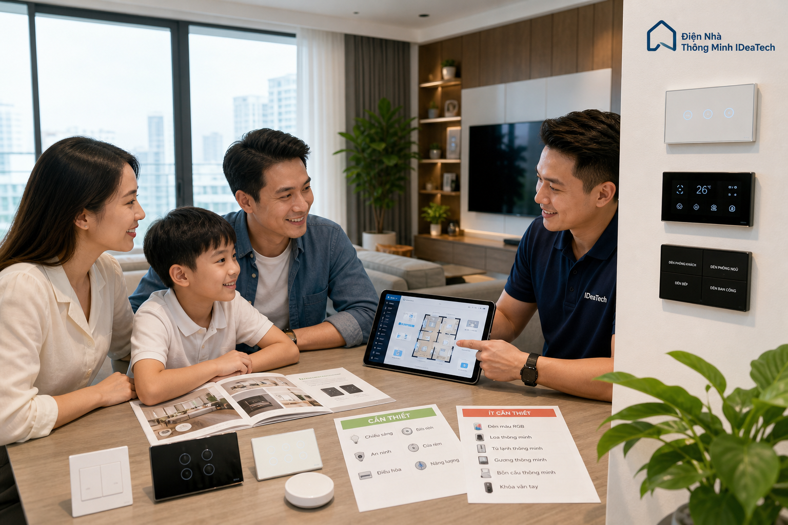 Gia đình được tư vấn trước khi mua thiết bị thông minh để tránh chọn sai theo quảng cáo