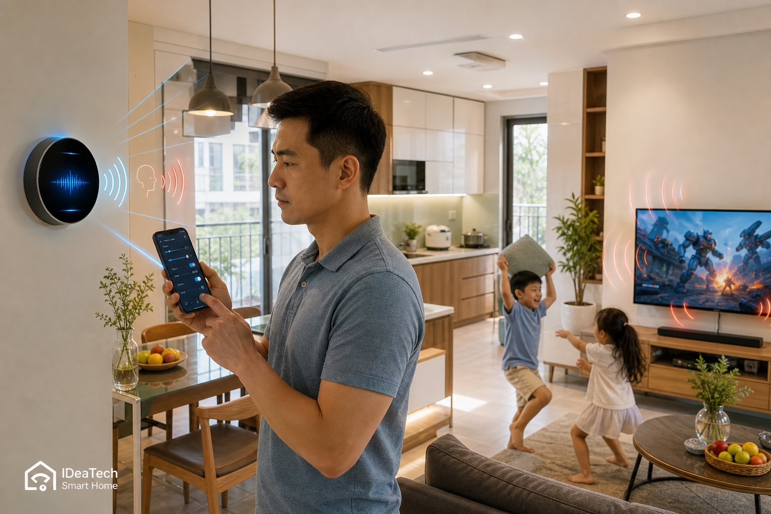 AI trong nhà phố có thể kích hoạt nhầm khi bị nhiễu âm thanh từ TV và sinh hoạt gia đình