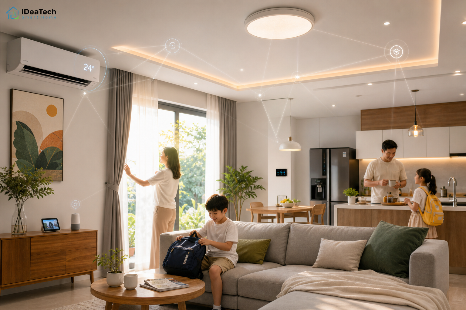 AI nhận biết thói quen buổi sáng để mở rèm bật đèn và chỉnh điều hòa AI nhận biết thói quen buổi sáng để mở rèm bật đèn và chỉnh điều hòa