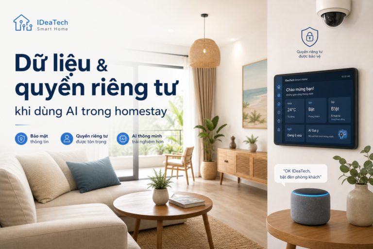 Ảnh minh họa dữ liệu và quyền riêng tư khi dùng AI trong homestay
