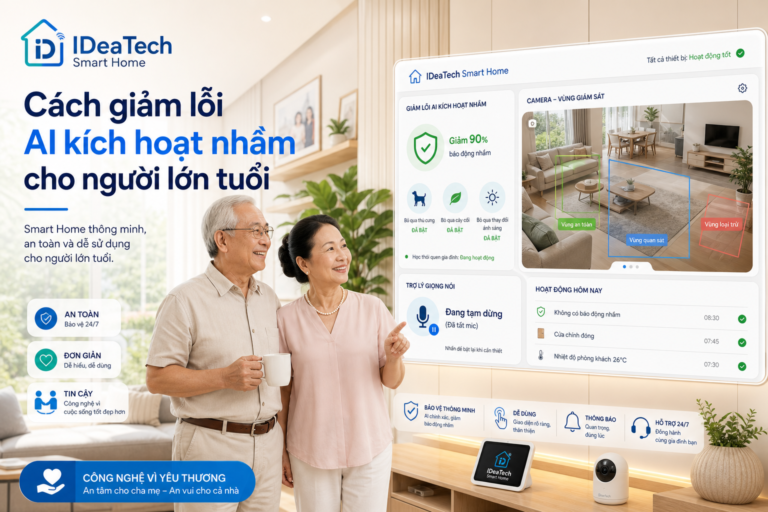 Minh họa giảm lỗi AI kích hoạt nhầm trong gia đình có người lớn tuổi