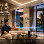 Gia chủ biệt thự dùng trợ lý ảo để điều khiển đèn, rèm và an ninh