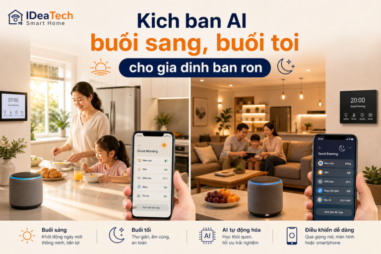 Ảnh minh họa kịch bản AI buổi sáng và buổi tối cho gia đình bận rộn