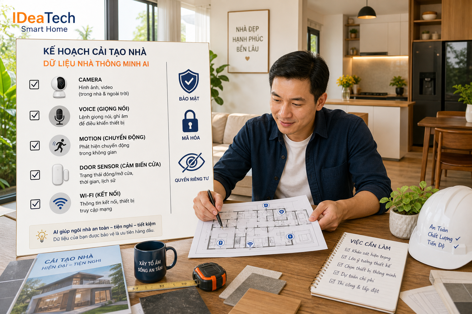 Gia chủ rà soát dữ liệu camera, giọng nói, cảm biến và Wi-Fi trước khi lắp thiết bị