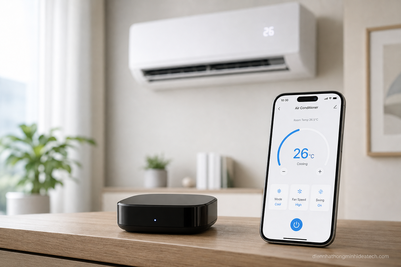 Hub hồng ngoại IR blaster nhỏ gọn kết nối điều hòa với app điện thoại