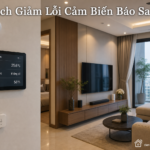Phòng khách căn hộ chung cư lắp cảm biến nhiệt độ và chuyển động thông minh