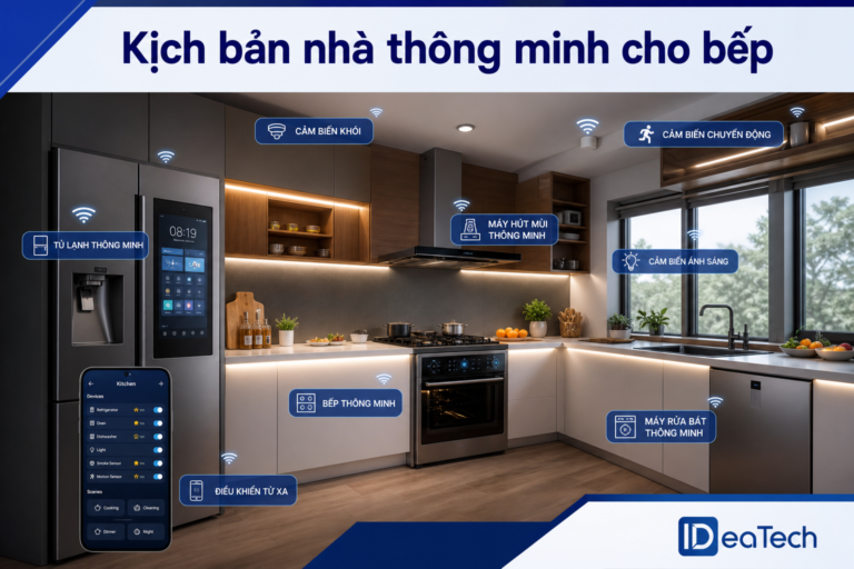 Kịch bản nhà thông minh cho bếp - IDeaTech Smart Home