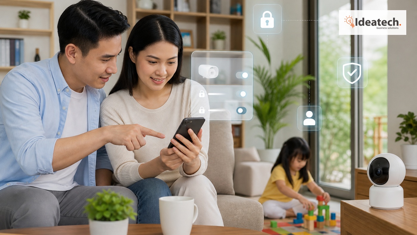 Kiểm tra quyền truy cập camera AI trong gia đình có trẻ nhỏ