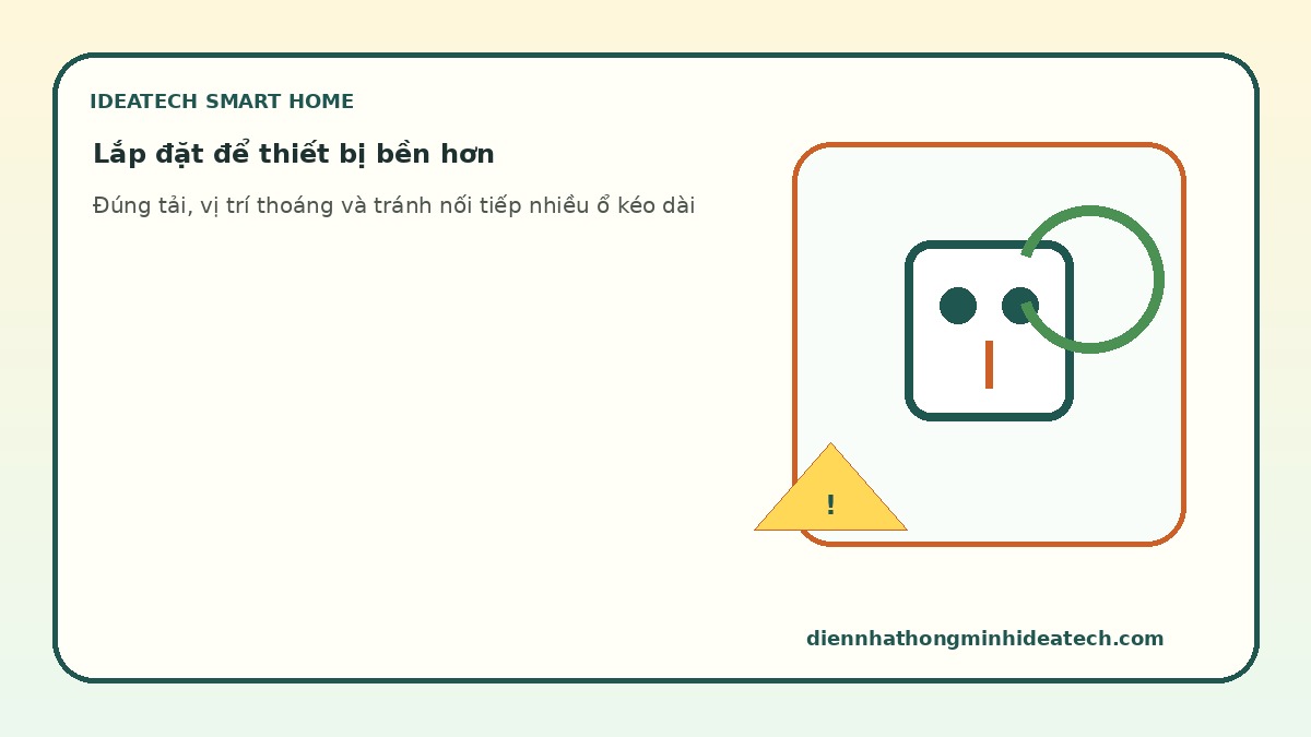 Lưu ý lắp đặt ổ cắm thông minh để bảo vệ thiết bị
