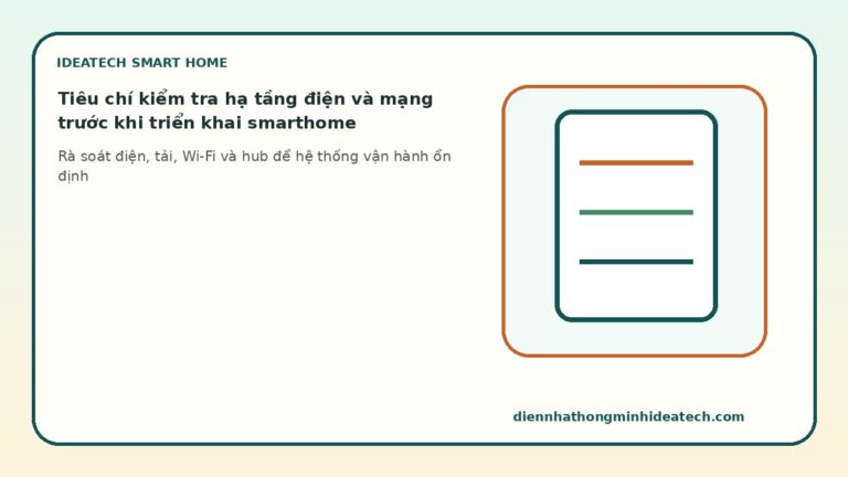 Tiêu chí kiểm tra hạ tầng điện và mạng trước khi triển khai smarthome