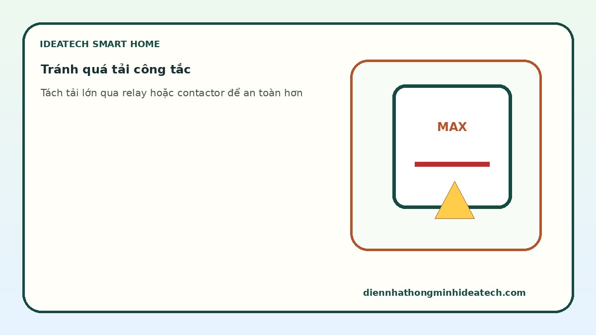 Tách tải công suất lớn khỏi công tắc thông minh