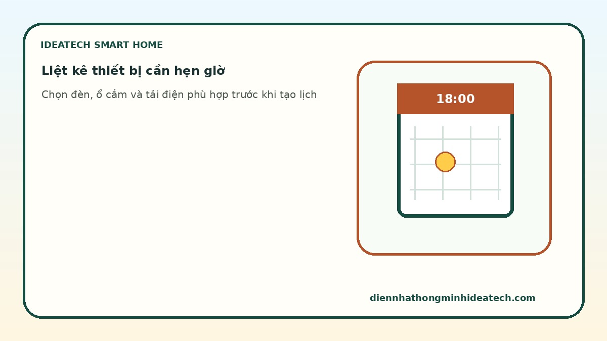 Gia chủ kiểm tra lịch bật tắt thiết bị điện trong app