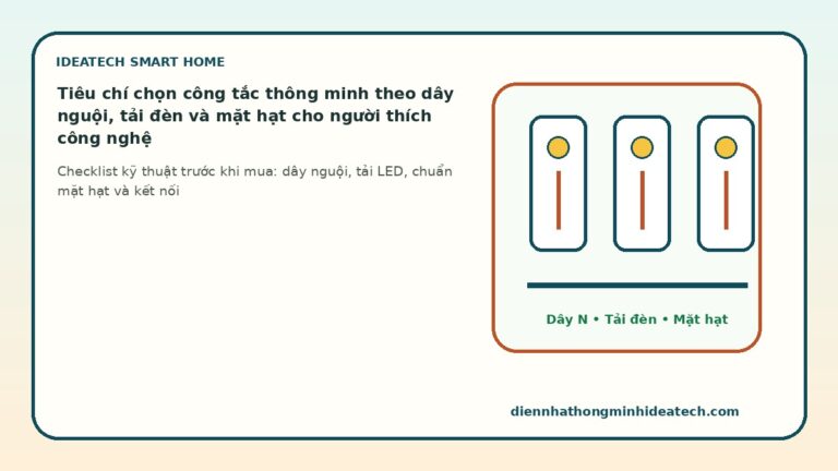 Tiêu chí chọn công tắc thông minh theo dây nguội, tải đèn và mặt hạt cho người thích công nghệ