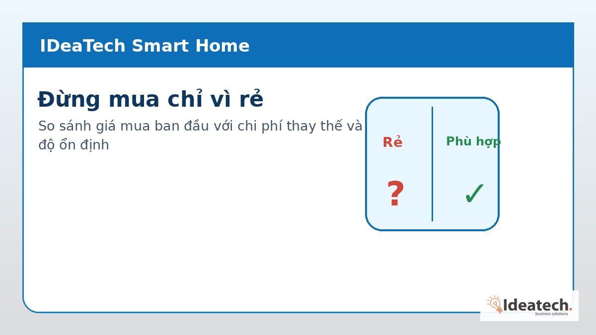 So sánh công tắc thông minh giá rẻ và thiết bị đạt chuẩn lắp đặt