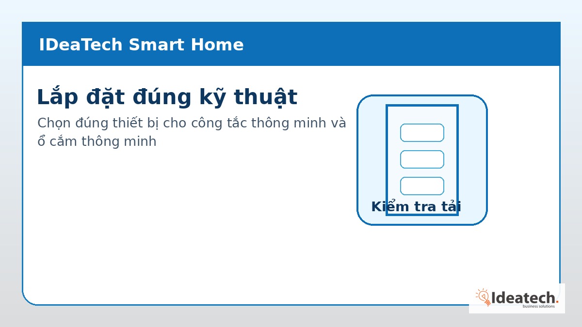 Kỹ thuật viên kiểm tra công tắc thông minh và ổ cắm thông minh trong tủ điện gia đình