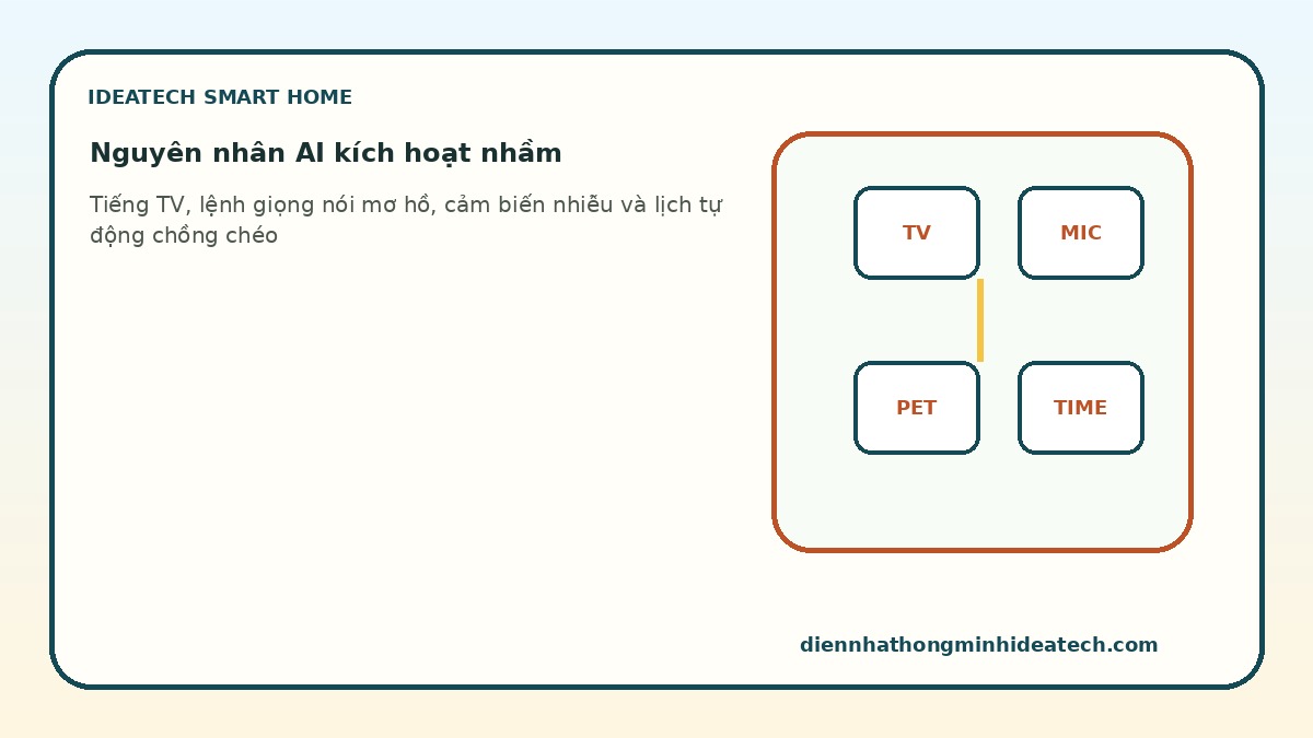 Minh họa các nguyên nhân khiến AI kích hoạt nhầm thiết bị trong gia đình