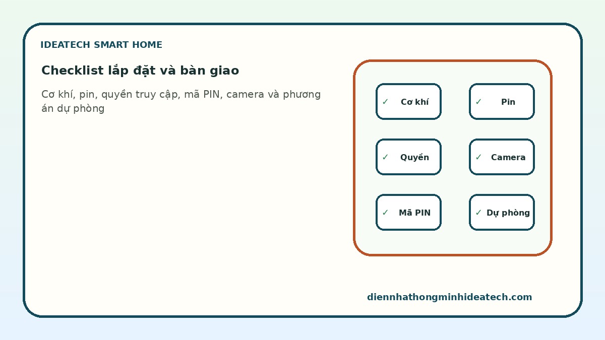 Checklist lắp đặt và quản lý khóa cửa thông minh cho nhiều loại cửa