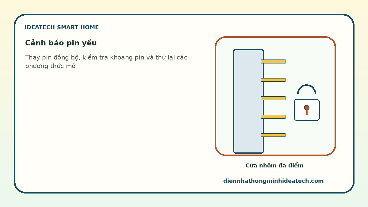 Thay pin khóa cửa thông minh khi có cảnh báo pin yếu