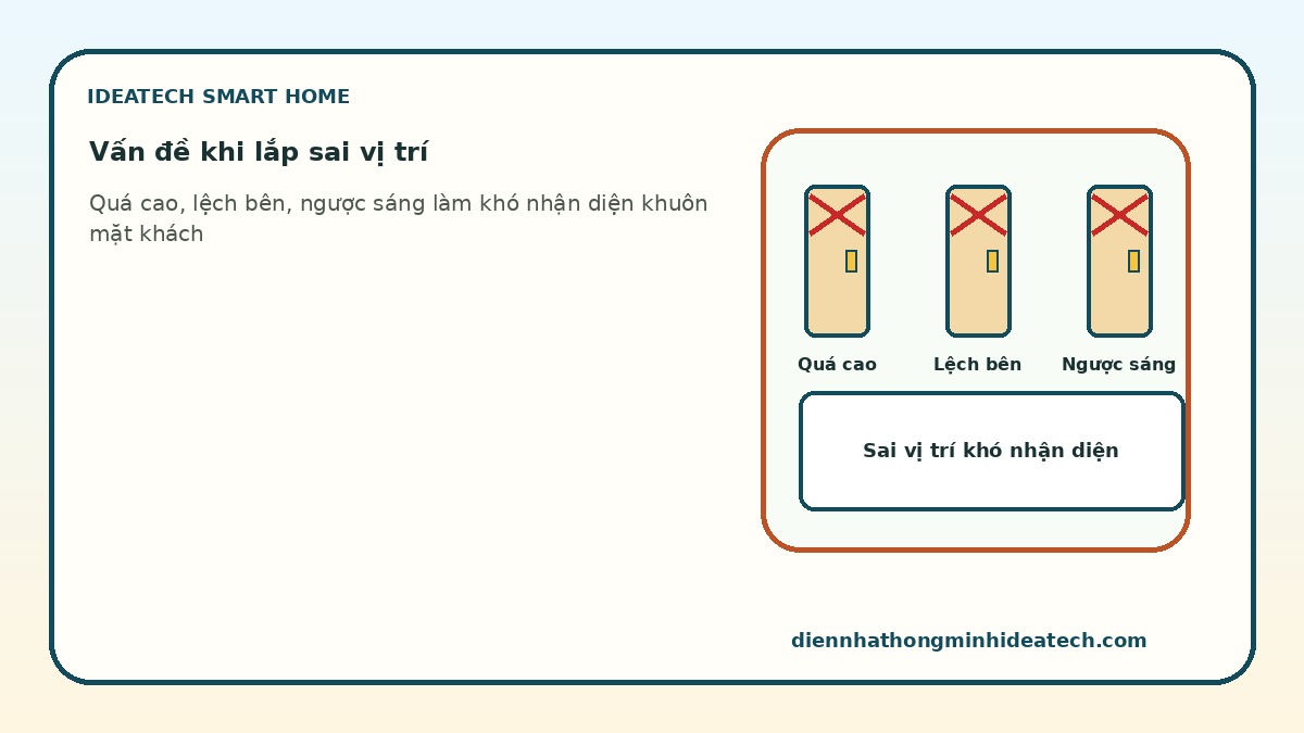 Các vấn đề thường gặp khi lắp chuông cửa màn hình sai vị trí