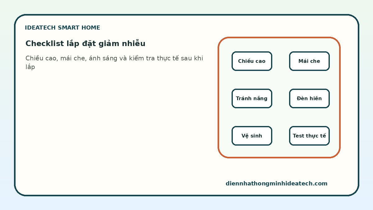 Checklist lắp đặt chuông cửa thông minh để giảm cảnh báo nhầm ngoài trời