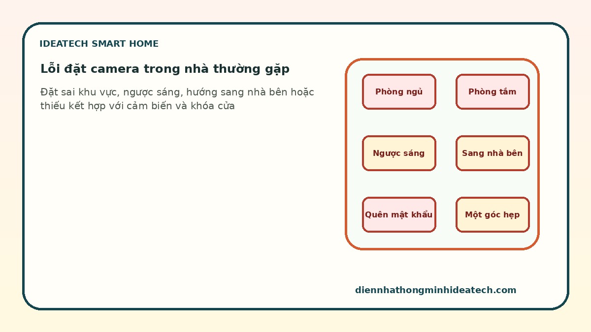Các lỗi đặt camera trong nhà thường gặp
