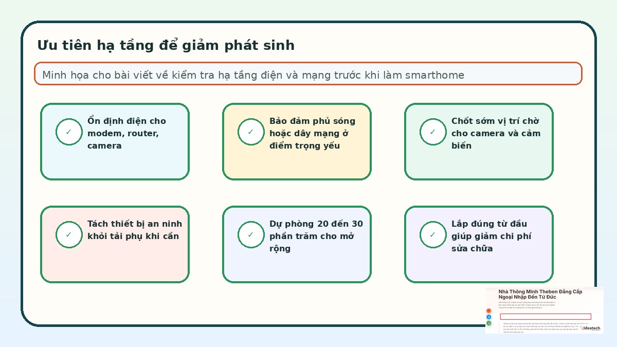 Lưu ý lắp đặt camera khóa cửa và mạng để hệ thống smarthome chạy ổn định