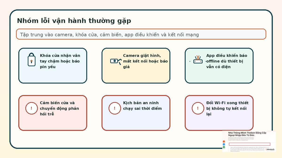 Những lỗi vận hành thường gặp trong hệ thống nhà thông minh liên quan camera và khóa cửa