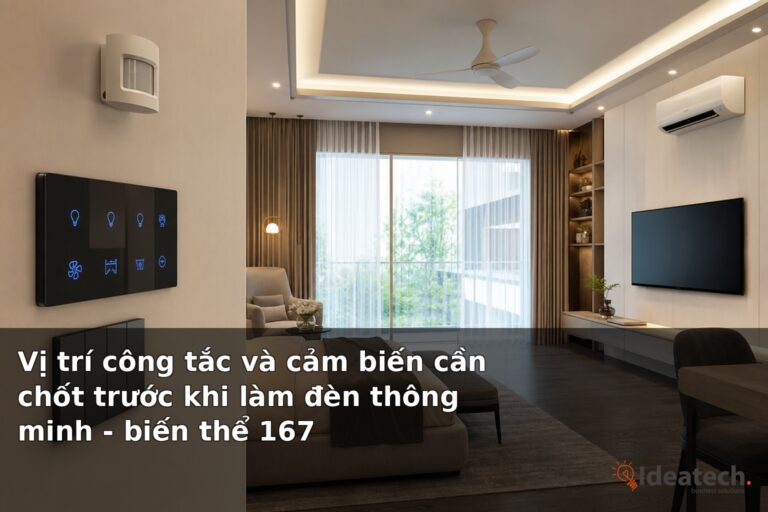 Vị trí công tắc và cảm biến cần chốt trước khi làm đèn thông minh - biến thể 167
