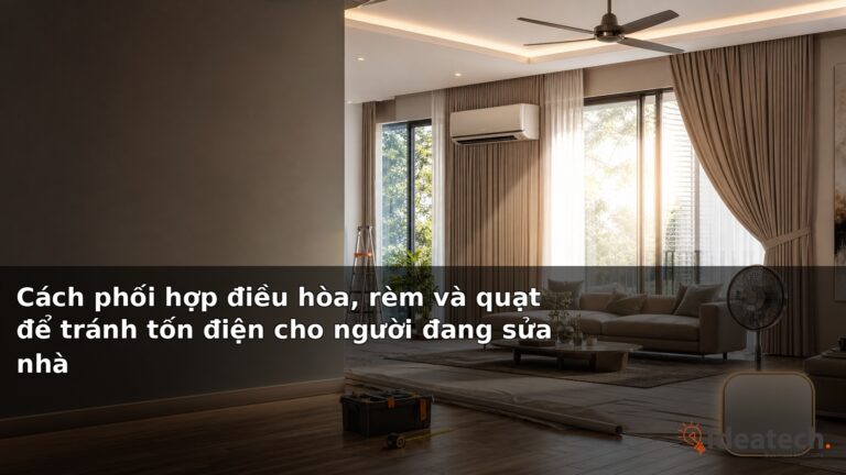 Cách phối hợp điều hòa, rèm và quạt để tránh tốn điện cho người đang sửa nhà