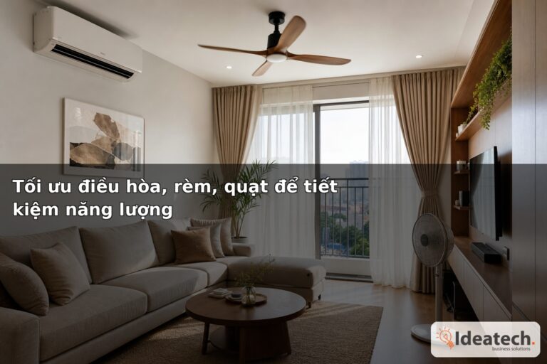Tối ưu điều hòa, rèm, quạt để tiết kiệm năng lượng