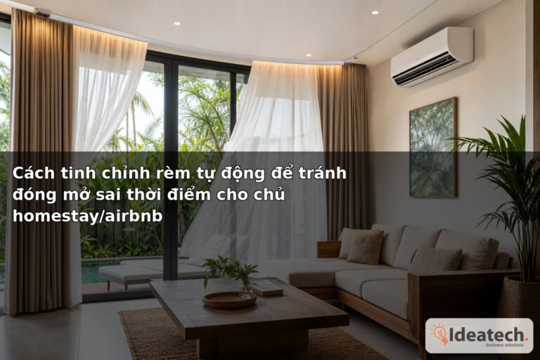 Cách tinh chỉnh rèm tự động để tránh đóng mở sai thời điểm cho chủ homestay/airbnb