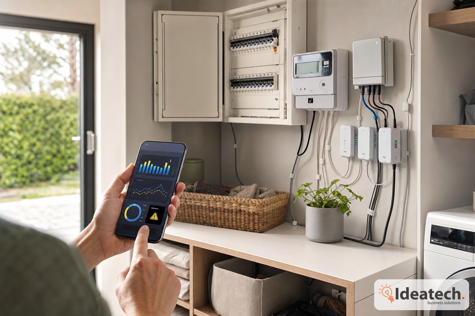 Goc ky thuat nha thong minh voi smart meter va bao cao dien nang thang tren dien thoai