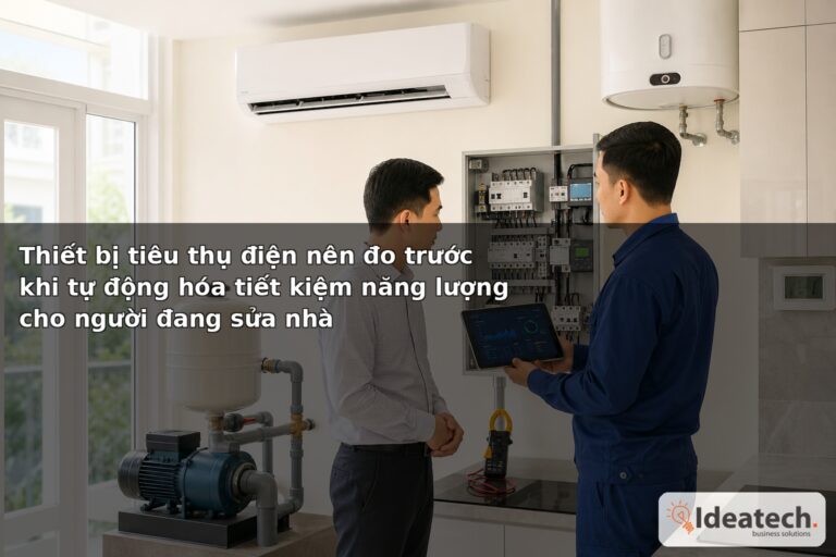 Thiết bị tiêu thụ điện nên đo trước khi tự động hóa tiết kiệm năng lượng cho người đang sửa nhà