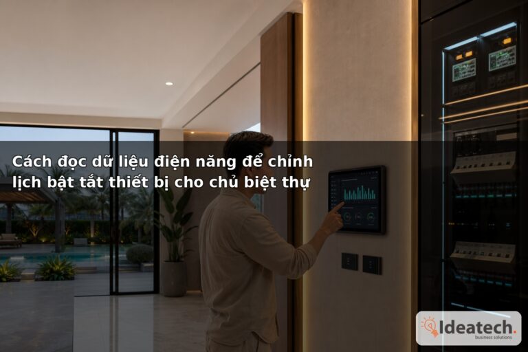 Cách đọc dữ liệu điện năng để chỉnh lịch bật tắt thiết bị cho chủ biệt thự
