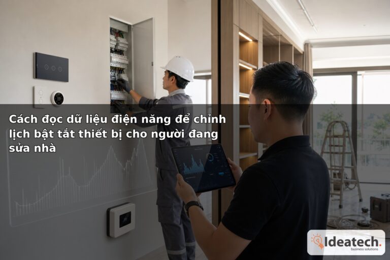 Cách đọc dữ liệu điện năng để chỉnh lịch bật tắt thiết bị cho người đang sửa nhà