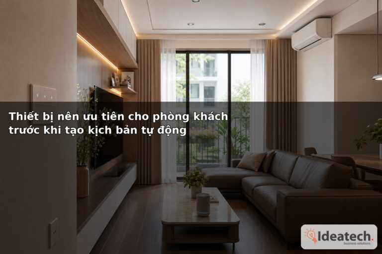 Thiết bị nên ưu tiên cho phòng khách trước khi tạo kịch bản tự động