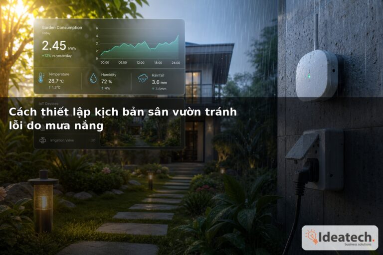 Cách thiết lập kịch bản sân vườn tránh lỗi do mưa nắng