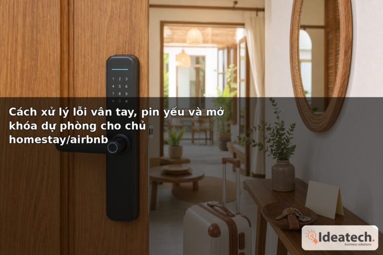 Cách xử lý lỗi vân tay, pin yếu và mở khóa dự phòng cho chủ homestay/airbnb