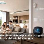Minh họa gia đình trong căn hộ chung cư sử dụng AI nhà thông minh ổn định hơn