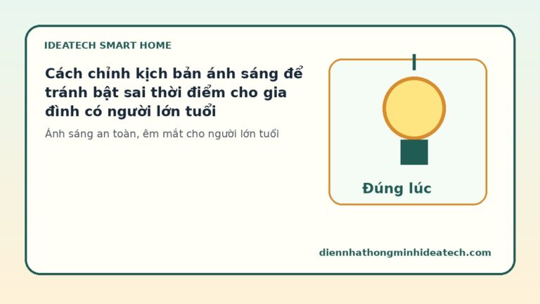 Cách chỉnh kịch bản ánh sáng để tránh bật sai thời điểm cho gia đình có người lớn tuổi