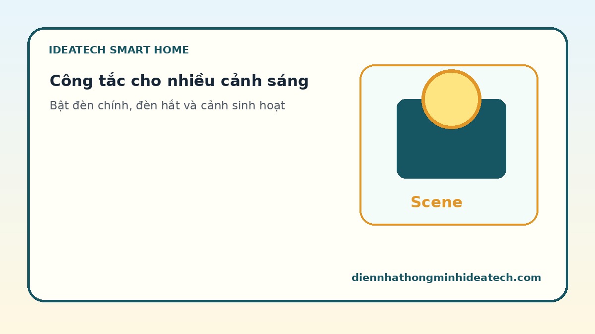 Công tắc thông minh điều khiển nhiều kịch bản ánh sáng phòng khách