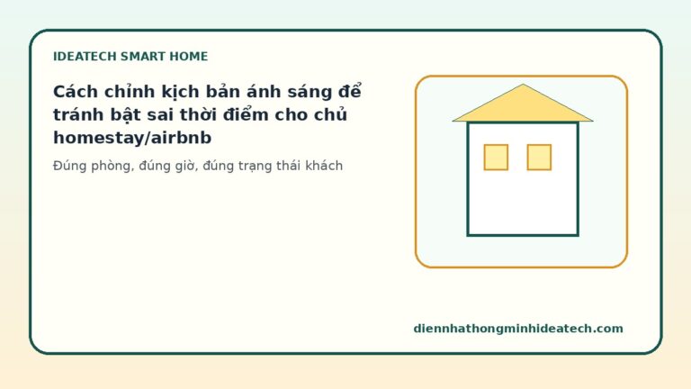 Cách chỉnh kịch bản ánh sáng để tránh bật sai thời điểm cho chủ homestay/airbnb