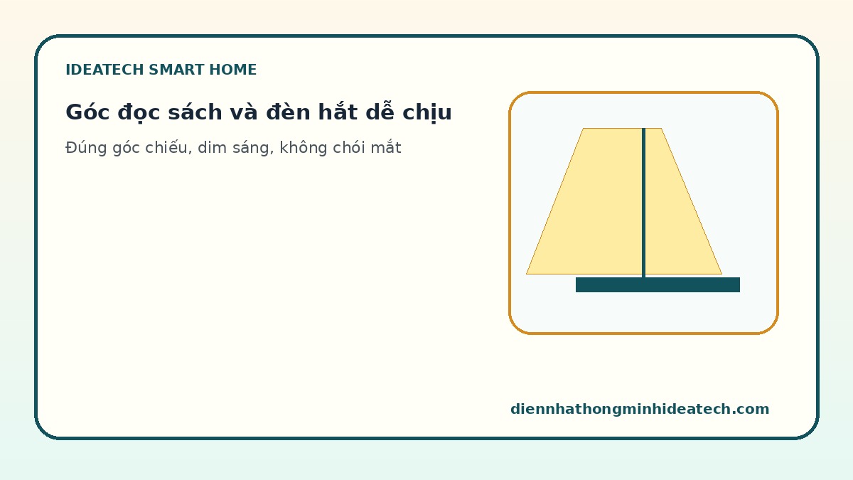 Vị trí đèn đọc sách và đèn hắt khi lắp chiếu sáng tự động