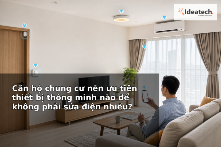 Ảnh đại diện bài viết về các thiết bị thông minh nên ưu tiên cho căn hộ chung cư để hạn chế sửa điện và đục phá.